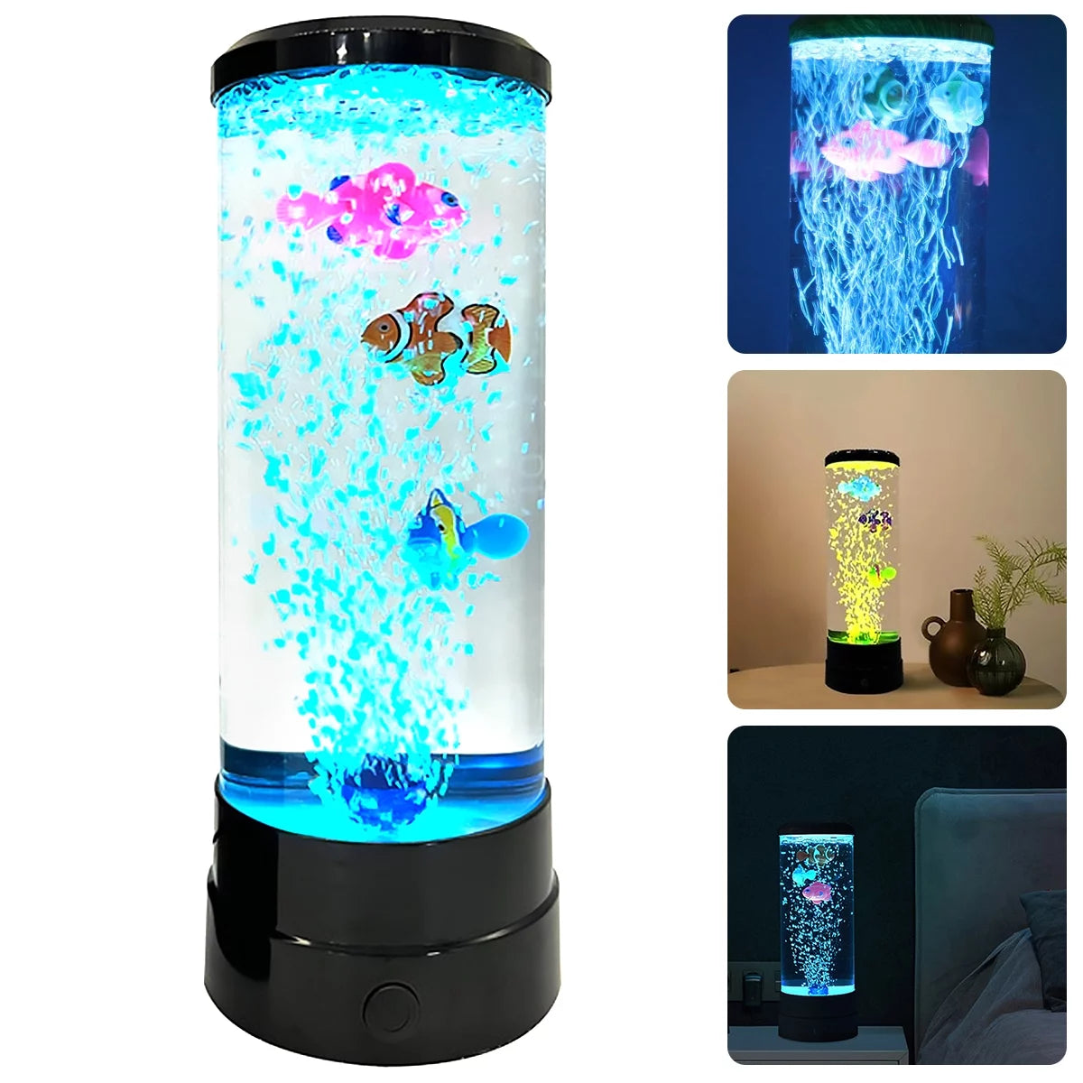 Lieonvis  LED round 6 Color Changing Light Effects Synthetic Jelly Fish Aquarium Mood Lamp