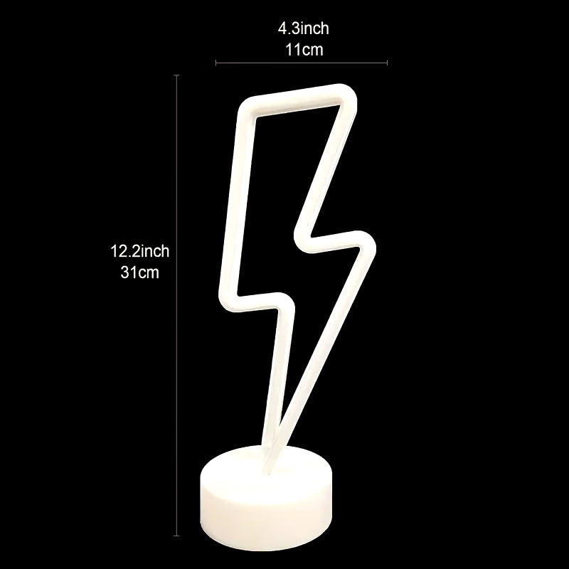 Lightning Neon Signs Lightning Neon Sign with Base for Bedroom LED Lighting for Room Decor for Teen Girls Gifts Cool Gaming Ligh