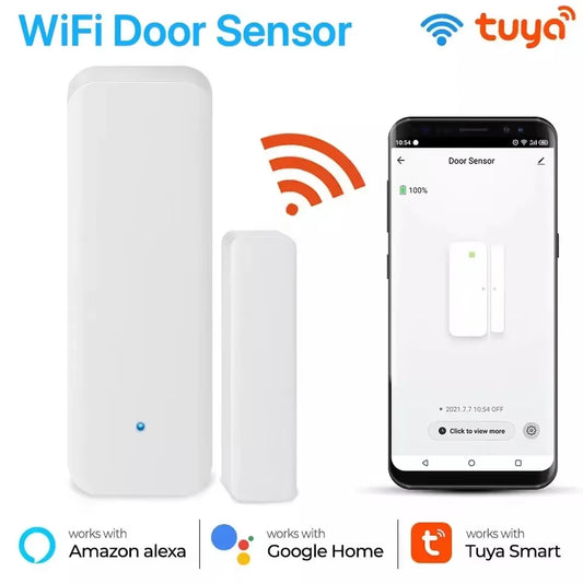 Tuya Wifi Window Door Sensor Door Open Closed Magnetic Detector Home Security Protection Smart Life Door Alexa Google