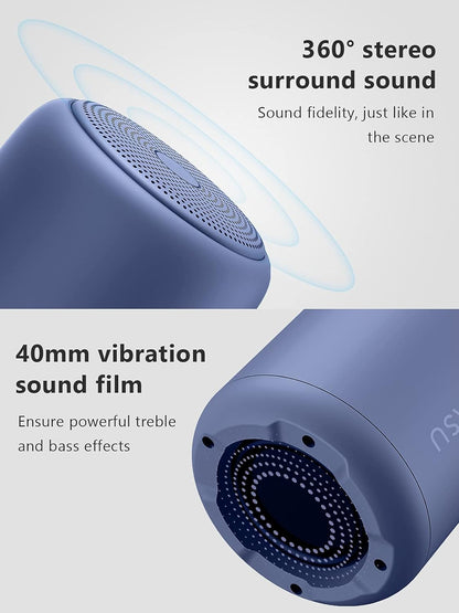 Portable Bluetooth Speakers, Wireless Speaker 360 HD Surround Sound, Outdoor Mini IPX5 Waterproof Travel Speaker with 5W Driver, Built-In Microphone