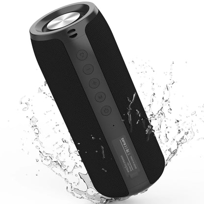 Portable Waterproof Wireless Bluetooth Speaker with 24W Loud Stereo Sound, 30H Playtime, TWS Pairing, Black