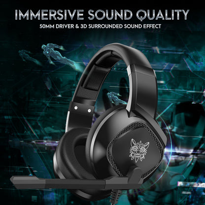 Gaming Headset for X-Box One, PS4 over Ear Headphones RGB Earphone with Noise Cancellation Microphone Volume Controller Tablet