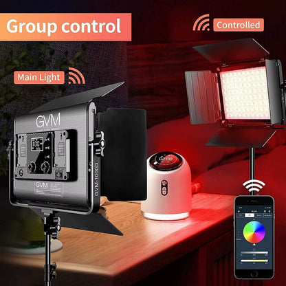 GVM 1000D RGB Led Video Light with 2 Softboxes Photography Lighting Kit Bluetooth Control Full Color Video Lighting