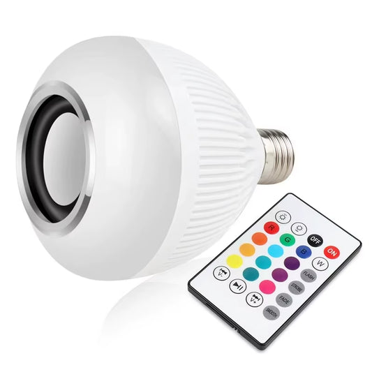 LED Bluetooth Lamp E27 Smart Ball Bulb 12W Speaker Music APP Remote Control Dimmable Night Light Decor Home Party