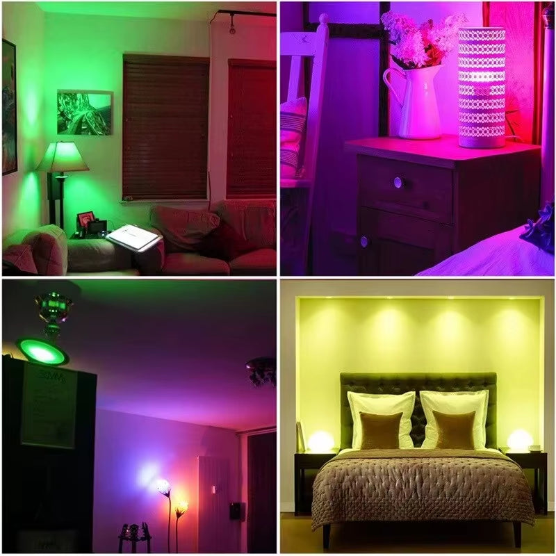 LED Bluetooth Lamp E27 Smart Ball Bulb 12W Speaker Music APP Remote Control Dimmable Night Light Decor Home Party