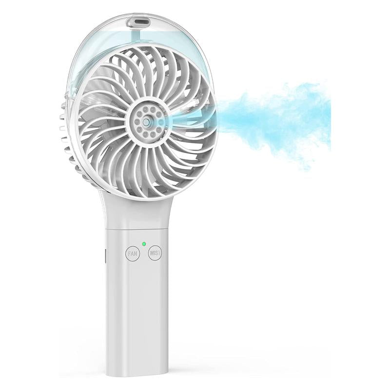 PANERGY F006 Handheld Misting Fan, USB Rechargeable Mini Fan, 3 Speeds Portable Foldable Fan for Travel, Outdoors, Hiking, Camping, Office, Mobile, Folding Valentines Day Gifts