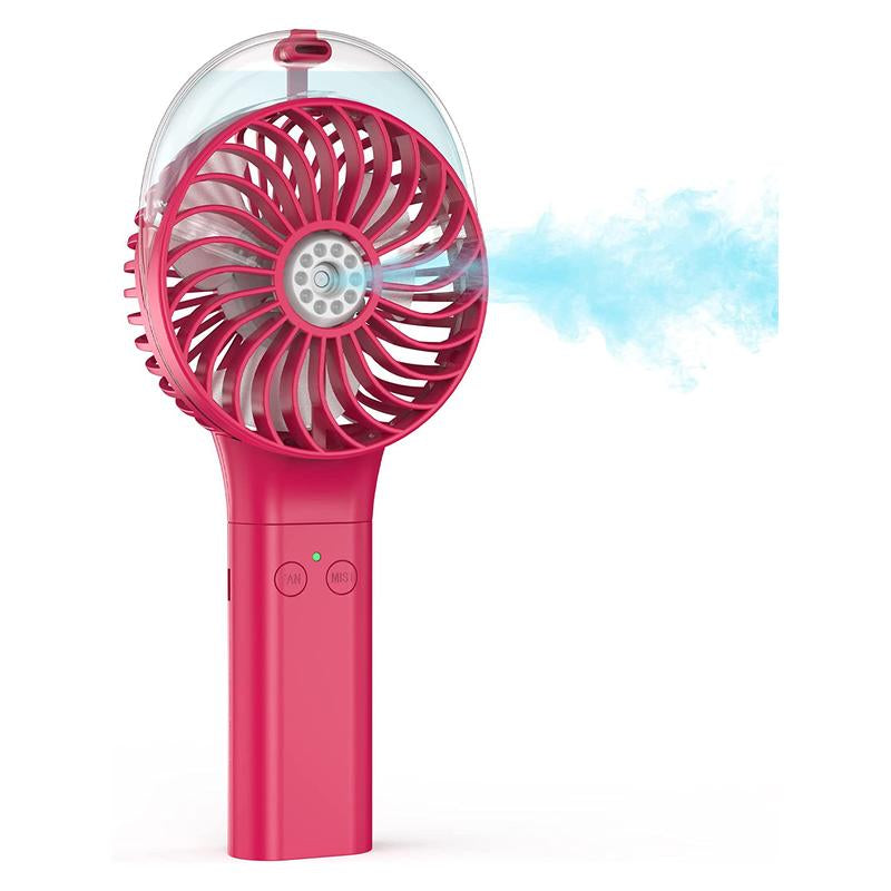 PANERGY F006 Handheld Misting Fan, USB Rechargeable Mini Fan, 3 Speeds Portable Foldable Fan for Travel, Outdoors, Hiking, Camping, Office, Mobile, Folding Valentines Day Gifts